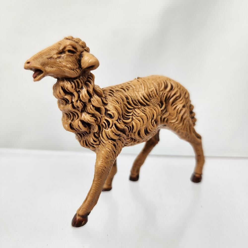 Italy Fontanini Nativity Replacement 2" x 3" Lamb Sheep Head Straight Gold Brown